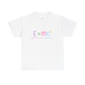 E=mc Pastel Graphic Tee — "Epic story = Main Character" Casual Science Shirt