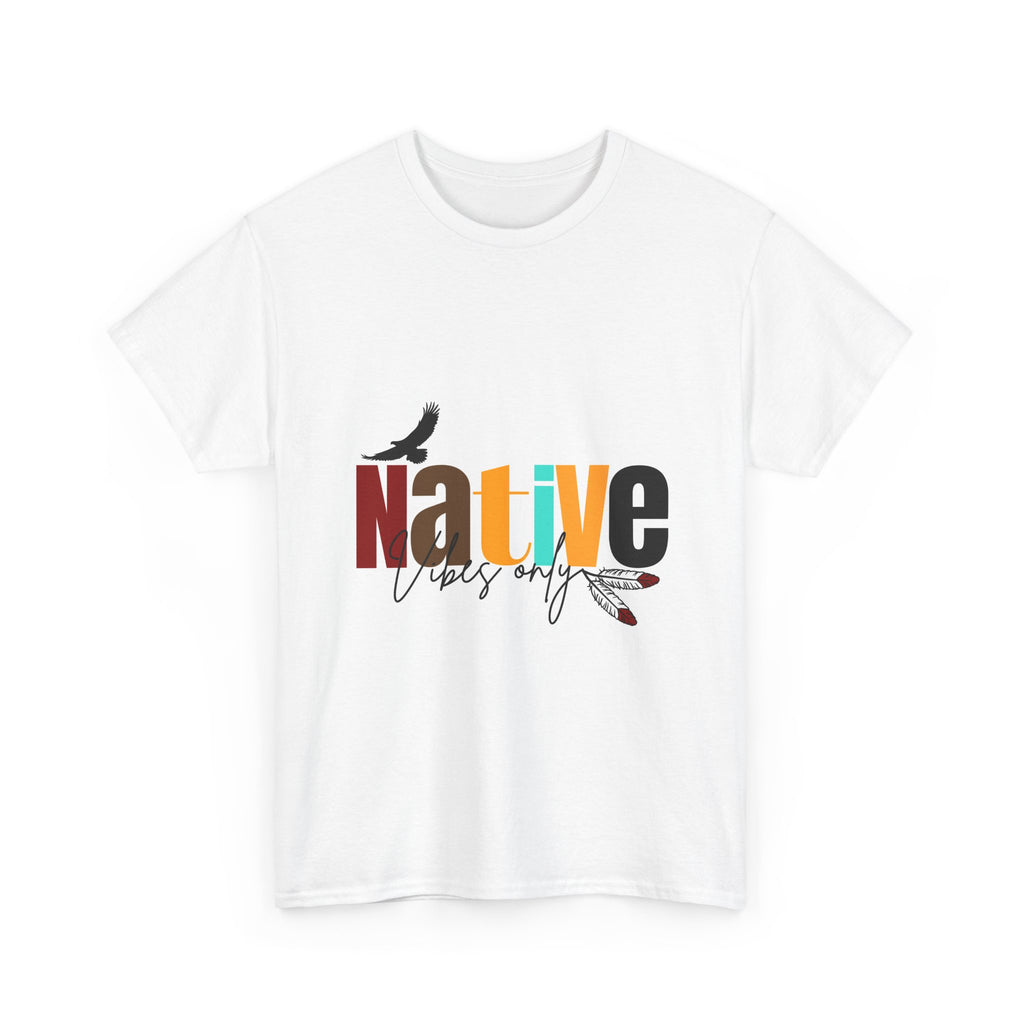 Native Vibes Tee — Colorful 'Native' Graphic T‑Shirt with Feathers & Birds