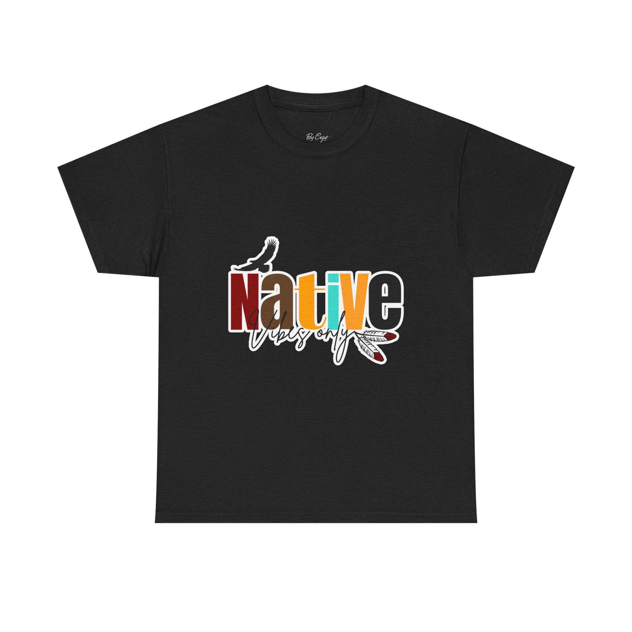 Native Vibes Tee — Colorful 'Native' Graphic T‑Shirt with Feathers & Birds
