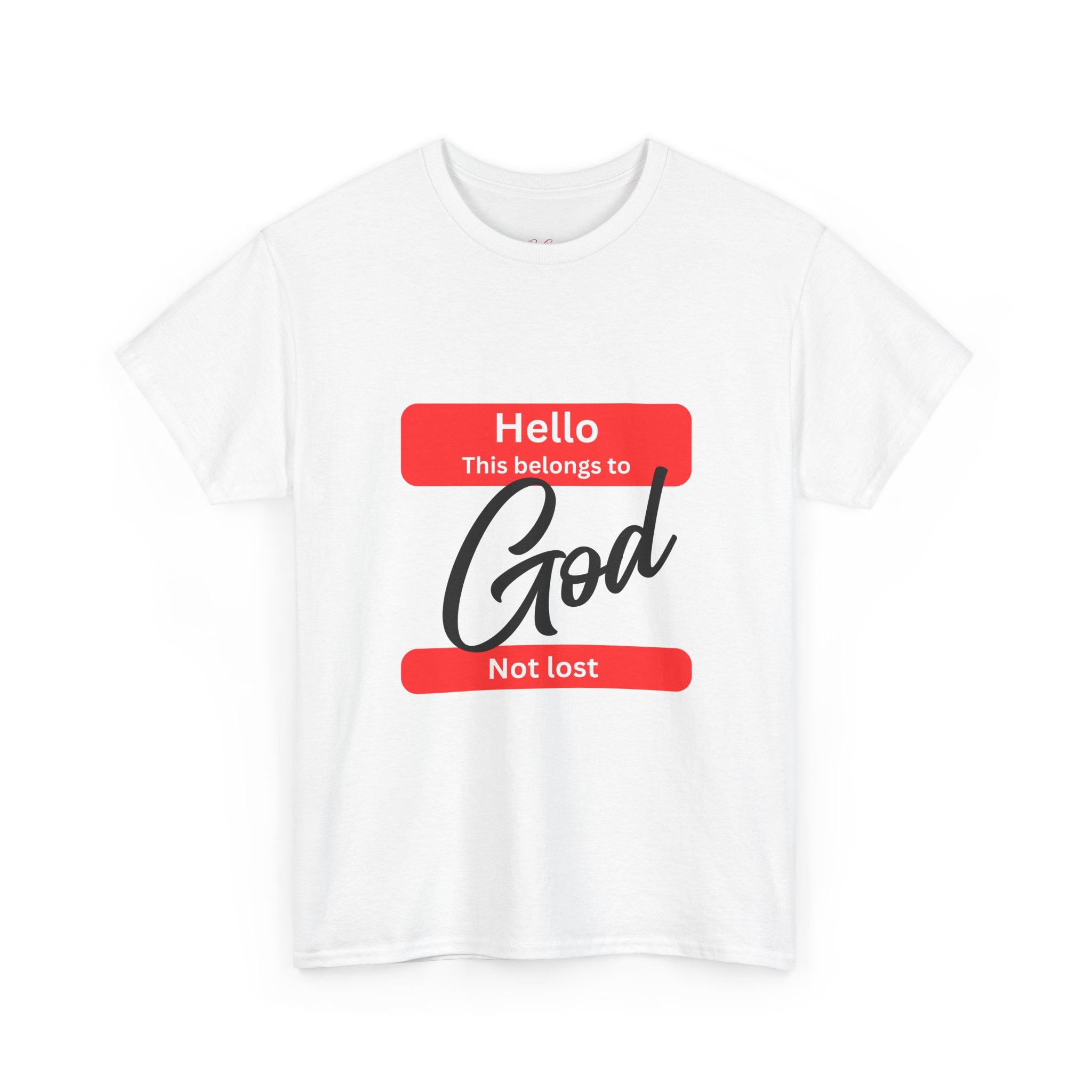 Name Tag 'This Belongs to God' Tee — Christian Faith Graphic T-Shirt