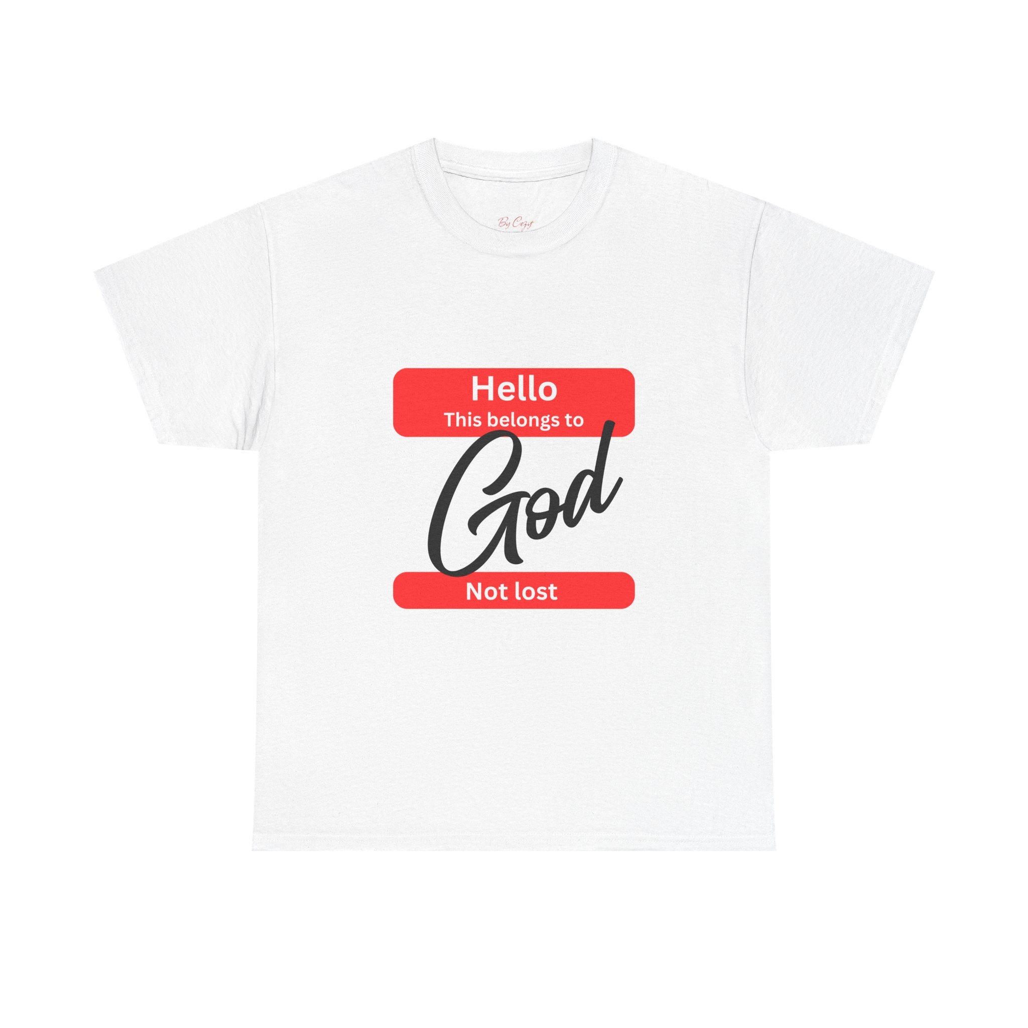 Name Tag 'This Belongs to God' Tee — Christian Faith Graphic T-Shirt