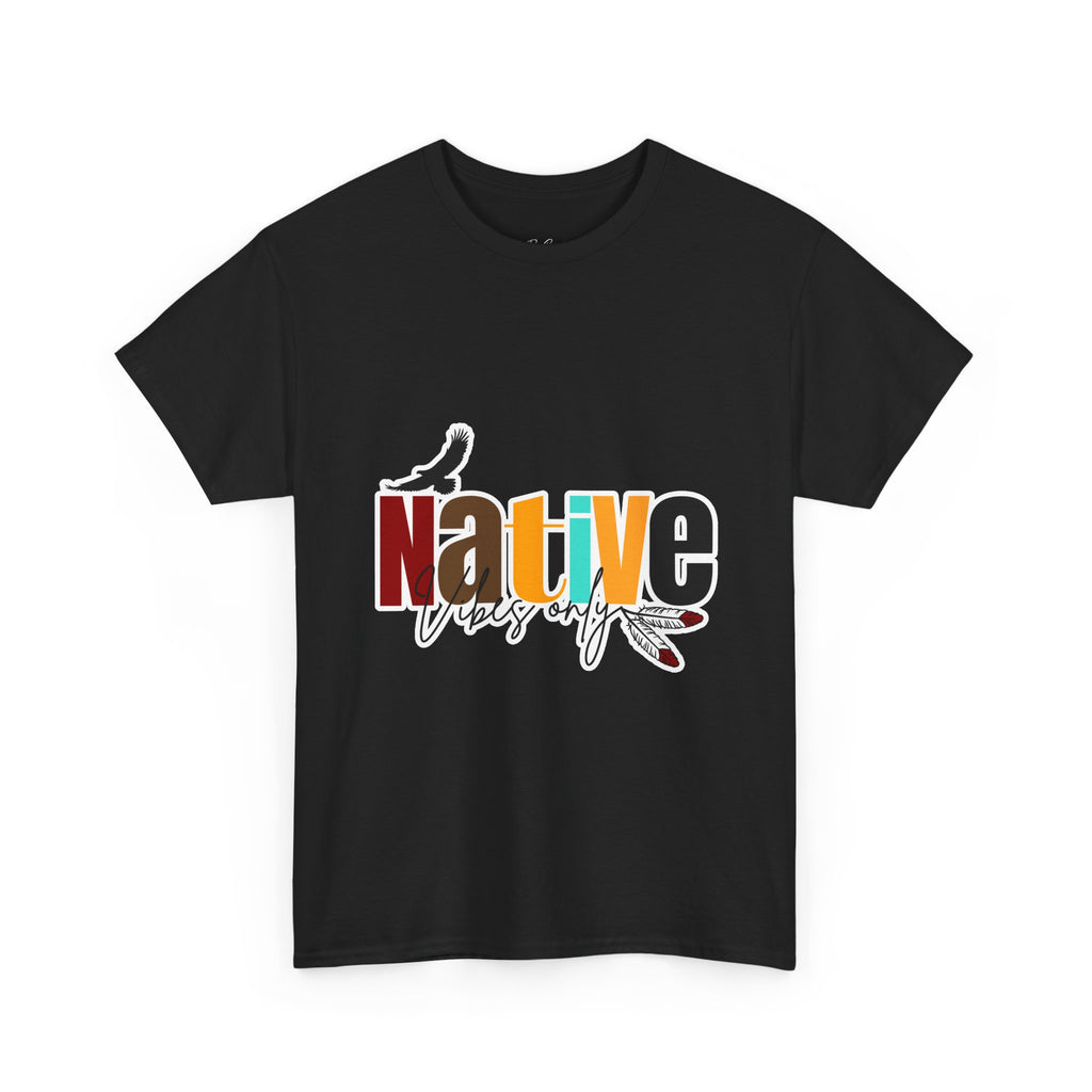 Native Vibes Tee — Colorful 'Native' Graphic T‑Shirt with Feathers & Birds