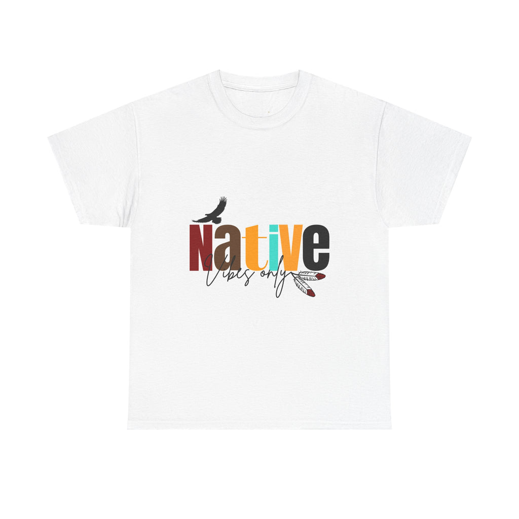 Native Vibes Tee — Colorful 'Native' Graphic T‑Shirt with Feathers & Birds